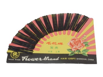 WSUWKI DO WŁOSÓW FLOWER BRAND CZARNE 72szt 45mm