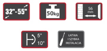 Uchwyt TV LED LCD 37 - 55 CALI Signal LP42-44DT