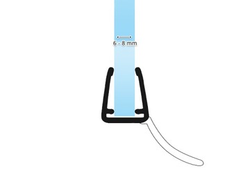 Уплотнитель для душевых кабин UK12 6-8мм 100см