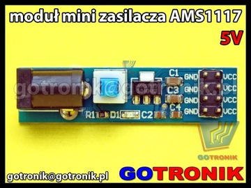 Модуль питания AMS1117-5В с розеткой постоянного тока _____|073