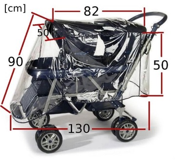 Дождевик для коляски для двойни.
