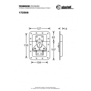 Замок-бабочка большая чашка 14 мм 17250S AH