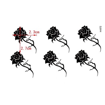 ВРЕМЕННАЯ татуировка роза ветка розы цветок 6 шт. цветочные шипы за ухом рука
