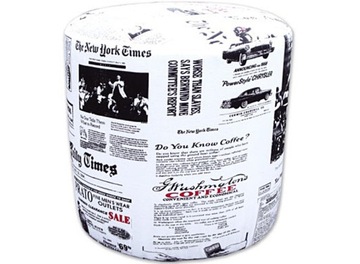 Pufa okrągła 40CM wzór GAZETA producent
