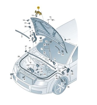 ПАКЕТ ПЕРЕДНИЙ ТРОС КАПОТА AUDI A4 B7 RS4 EXEO S4