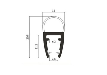 Uszczelka do Kabin Prysznicowych UK07 6-8mm 30cm