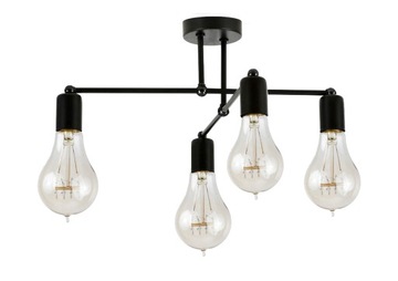 NOWOCZESNA SUFITOWA LAMPA LOFT EDISON 4 RETRO