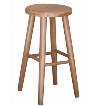 TABORET BAROWY BUKOWY 61CM SOLIDNY DREWNIANY