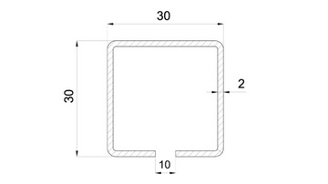 PROWADNICA 30x30mm do ROLEK - PROFIL o ŚCIANCE 2mm