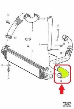 ШЛАНГ ТУРБОИНТЕРКУЛЕРА VOLVO S40 V50 30792792