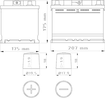 Аккумулятор ASFIN 12В 44Ач 380А (EN)