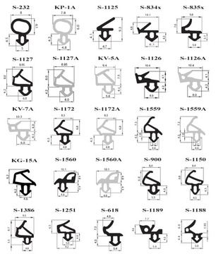 Уплотнители оконные С-1127 и С-1126