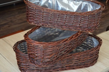 Плетеная корыта Крышка для цветочного горшка Wicker Basket 54