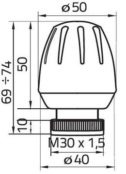 Термостатическая головка радиатора M30 DIAMOND 403