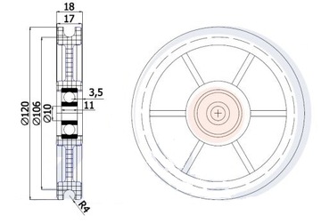 fi 120 ROPE ROLLER FI 8 канатных роликов и шкивов