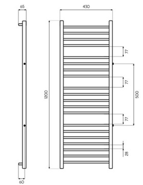 120x43 Радиатор LAVA SPARK, белый, боковой