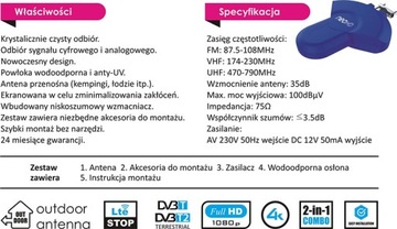 Компактная LTE-антенна DVB-T NeoHD - для кемпинга, лодки