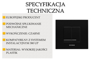 STELAŻ PODTYNKOWY WC Z PRZYCISKIEM ARTE DUO CZARNY SCHWAB DUPLO WC 380