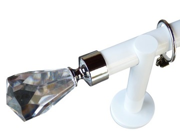 Карниз для штор БЕЛЫЙ Карниз для штор 25MM 200 CM + ВМЕСТИМОСТЬ САЙЛЕНТНЫХ КОЛЬЦЕВ