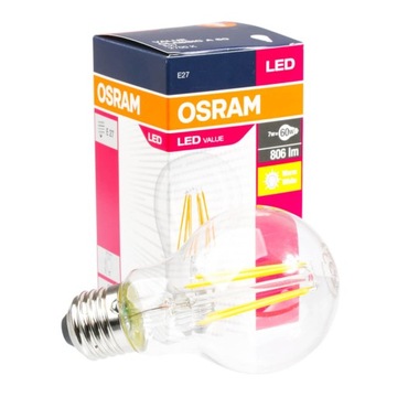 Комплект из 5 светодиодных ламп E27 7 Вт 60 Вт 806 лм 2700 К OSRAM