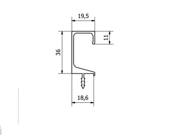 АЛЮМИНИЕВАЯ МЕБЕЛЬНАЯ РУЧКА FE-3 BAR 1900 мм ALU