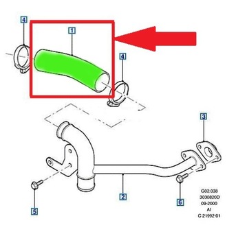 ТРУБКА ИНТЕРКУЛЕРА FORD MONDEO MK3 2.0 TDDi 1144171