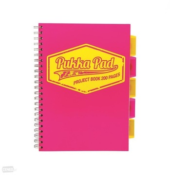 Kołozeszyt Project Pukka Pad A4/200 Neon różowy