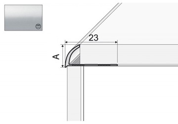 A53 Listwa krawędziowa owalna 10mm SREBRO 100cm