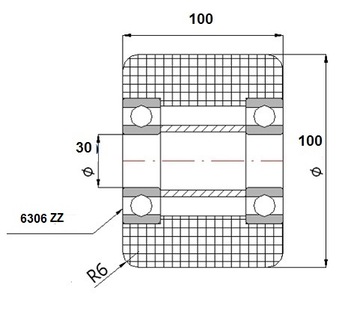 РОЛИКЫ 100X100 для ГРУЗОВИКОВ 100-100 fi 30