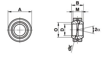 Сферический подшипник GE 45 E-2RS FLURO 45x68x32