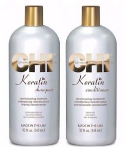 CHI KERATIN GOLD zestaw szampon + odżywka 2x355ml