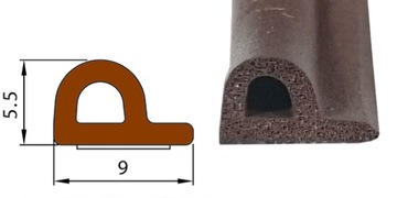 ПРОФИЛЬ P КОРИЧНЕВЫЙ оконный уплотнитель
