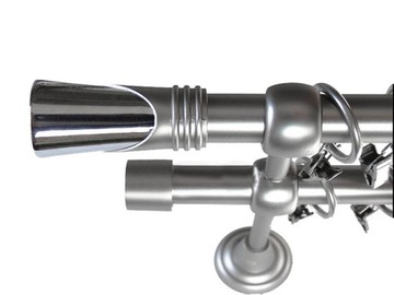 KARNISZ+CICHE KÓŁKA METAL 19/19MM PODWÓJNY 220CM