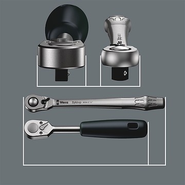 WERA 05004018001 МЕТАЛЛИЧЕСКАЯ ТРЕЩОТКА ZYKLOP 1/4