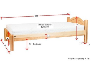 Кровать Касия II сосновая 120х200 + толстый каркас