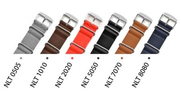 BRĄZOWY SKÓRZANY PASEK DO ZEGARKA NATO LEATHER 22