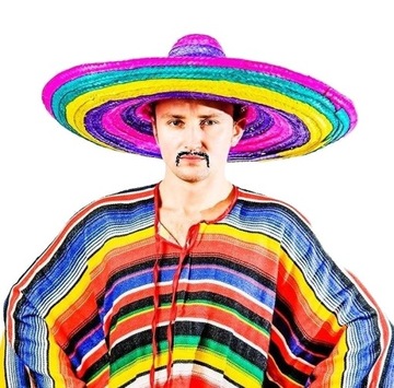 Sombrero Mexické Mexičan Farebné Slamené