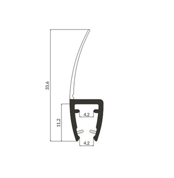 Уплотнитель для душевой кабины 3,5-5мм UK04, 140см