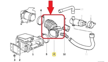 PŘÍVOD VZDUCHU TRUBKA BMW E36 316 M43 93-00