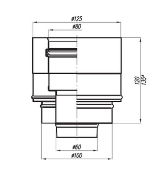 Adapter Ariston 60/100 - 80/125 z redukcją