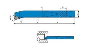 Токарный нож, прямая расточная оправка ISO8 NNWa 32x32 мм