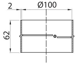 Соединитель круглого воздуховода, диаметр 100 мм
