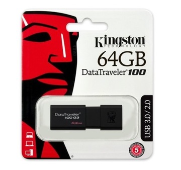 KINGSTON PENDRIVE PAMIĘĆ DT100 G3 USB 3.0 64 GB