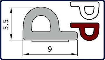 Uszczelka P 9x5,5 samoprzylepna biała (SD-39) 1m.