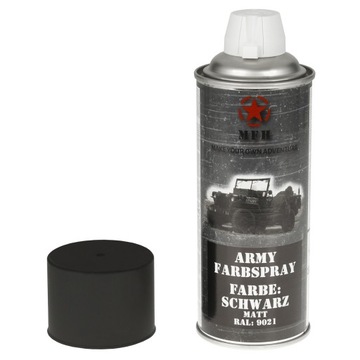 Краска-спрей в стиле милитари 400мл MFH NATO Spray BLACK MATT BLACK