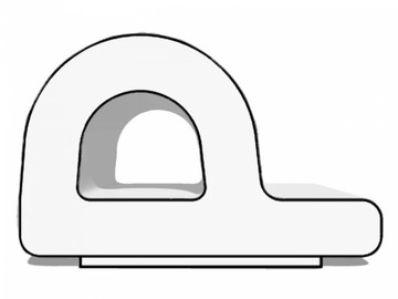 Uszczelka P 9x5,5 samoprzylepna biała (SD-39) 1m.