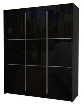 SZAFA 180 biała czarna sonoma wenge + lacobel V180
