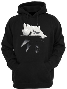 Wiedźmin 3: Wolf Silhouette Bluza z kapturem