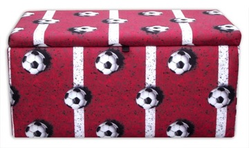 Pufa otwierana skrzynia 80x40 FOOTBALL czerwona