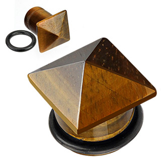 TUNEL PLUG PIRAMIDA KAMIEŃ TIGER EYE 5 mm